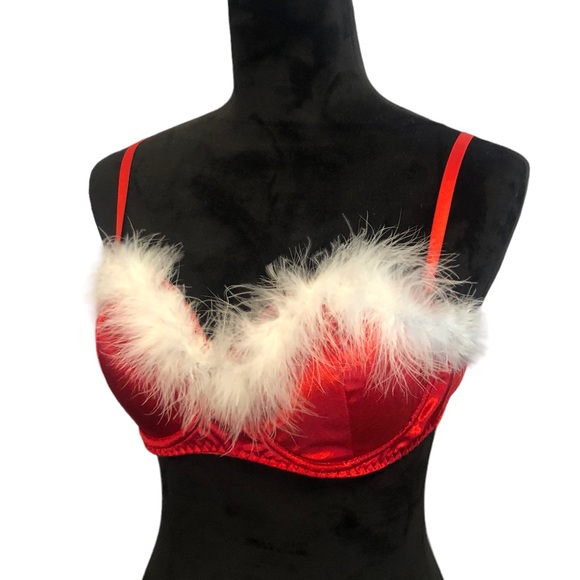Santa Baby Red Fur Lined Multi Way Bra size XL - Picture 5 of 8